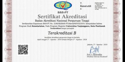 Prodi Magister Kenotariatan Fakultas Hukum Untan Terakreditasi B