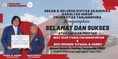 Fakultas Hukum Juara 1 Seleksi Internal NUDC Universitas Tanjungpura